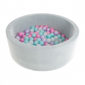 Детский сухой бассейн Romana Airpool Max серый + 100 шаров (Romana, ДМФ-МК-02.54_Серый + 100 шаров)